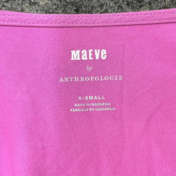 Anthropologie Maeve Pink Purple Flutter Sleeve Crop Top Size XS - Picture 5 of 7